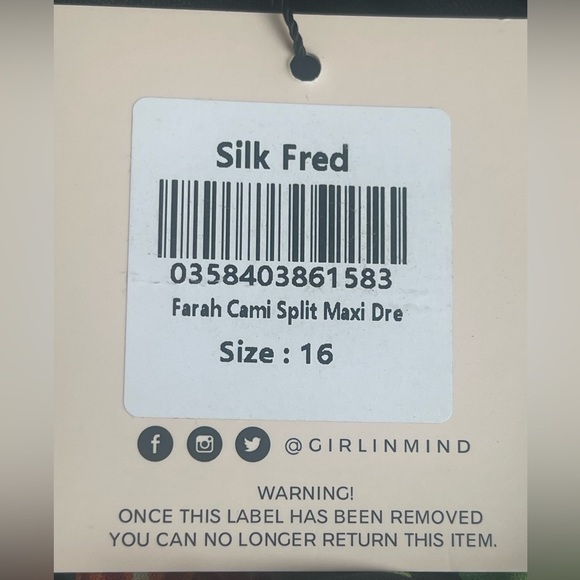 NWT Girl In Mind Farah Cami Split Maxi Dress Green Tropical Print, Size12 - Picture 11 of 11